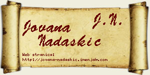 Jovana Nadaškić vizit kartica